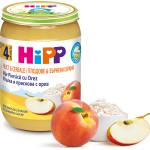 Hipp БИО Праскова и ябълка с пълнозърнест ориз 4м+ 190г