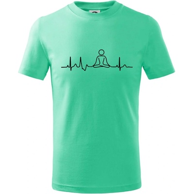 Ekg yoga tričko dětské bavlněné mátová