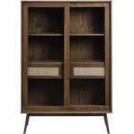 Unique Furniture Тъмнокафява витрина от декор от дъб с плъзгащи се врати 110x160 cm Barrali - Unique Furniture (46722931)