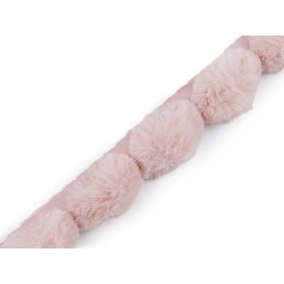 Všívací lemovka / lampas z umělé kožešiny kulatý šíře 3 cm Varianta: 2 pudrová, Balení: 1 m 55836/141082/257550