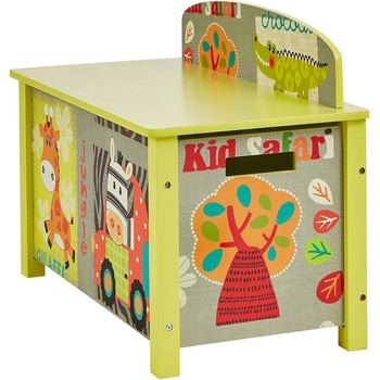 Детска Дървена Ракла и Пейка 2 в 1 за Съхранение на Играчки и Книжки с Плавно Затваряне (tf4820)