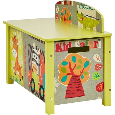 Детска Дървена Ракла и Пейка 2 в 1 за Съхранение на Играчки и Книжки с Плавно Затваряне (tf4820)