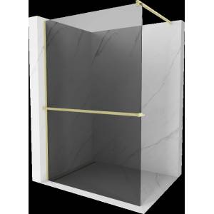 Mexen Kioto+ душ кабина с рафт Walk-in 70 x 200 см, графит, златно четка - 800-070-121-55-40 (800-070-121-55-40)