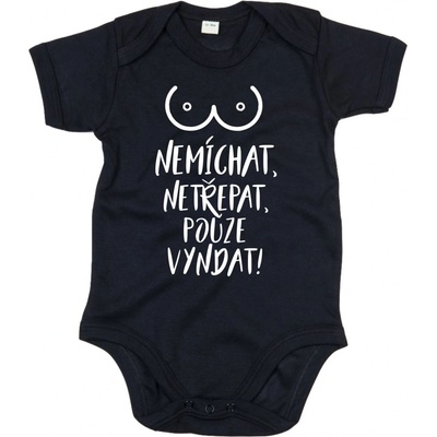 Fajntričko Dětské body Nemíchat netřepat! Barva látky černá