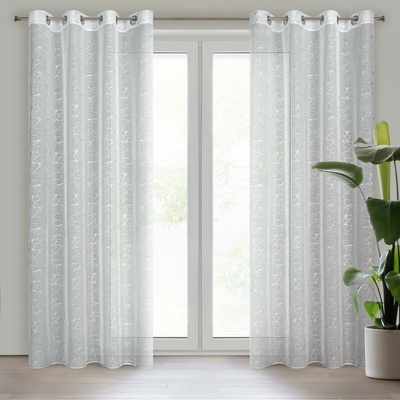 EUROFIRANY ZÁCLONA NA KRÚŽKOCH REVA 140X250 CM VZOROVANÁ
