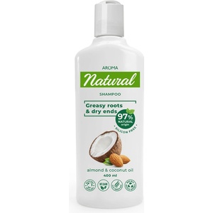 AROMA Шампоан aroma natural мазни корени и сухи краища с Бадем и Кокосово мляко 400 мл (А-191001)