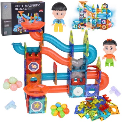 RKToys Magnetická kuličková dráha - svítící 142 ks