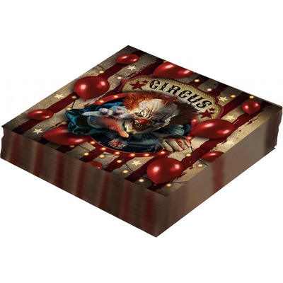 Guirca Servítky Halloween Circus Klaun 33x33cm 12ks