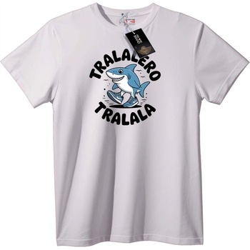 NOONEBRAND Тениска Акула Тралалеро - S, White