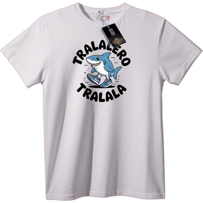 NOONEBRAND Тениска Акула Тралалеро - S, White