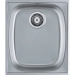Alveus 1082195 - Кухненска мивка BASIC 44 x 38 см, неръждаема стомана с сатиниран финиш, голям отвор за отпадъци (AV0011) Мивка за вграждане