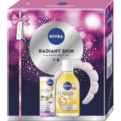 Nivea Подаръчен комплект Radiant Skin, с диадема, 2 части