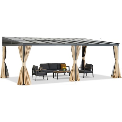 Garden Point Hliníková terasová strieška 4 x 6 m Tarragona Premium béžová