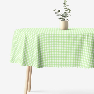 Goldea oválny teflónový obrus - zelené kocky 120 x 160 cm