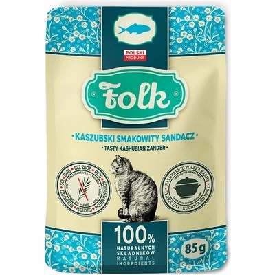 FOLK vlhké krmivo pre mačky kašubské chutné zubáče 85 g