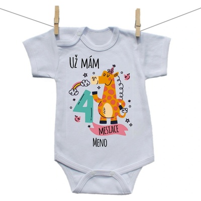 Boodyy Body s krátkym rukávom Už mám 4 mesiace so zvieratkom
