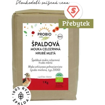 PROBIO Mouka špaldová celozrnná hrubě mletá 1000 g