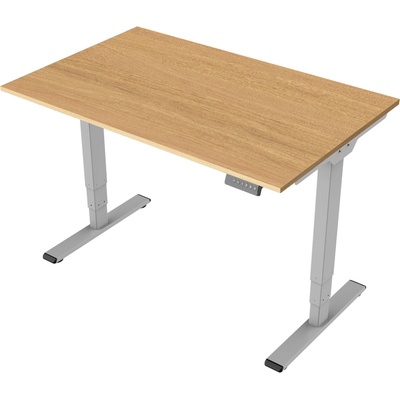 Delso Výškovo nastaviteľný stôl MIDJUSTER 60 x 120 cm dub vicenza / sivá