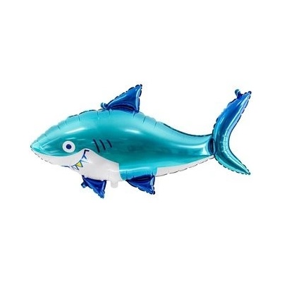 Party Deco Foliový balonek Žralok modrý 102 x 62 cm
