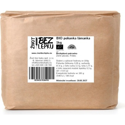 Život bez lepku BIO pohánka lámanka Šmajstrla 1 kg