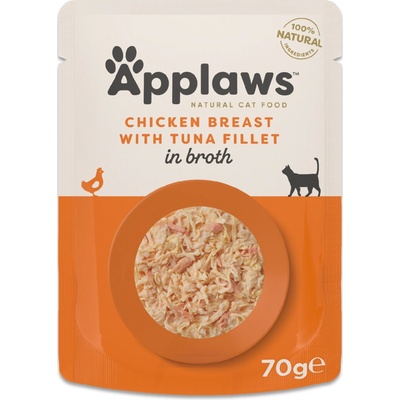 Applaws Cat Natural kuracie prsia s filé z tuniaka vo vývare 12 x 70 g