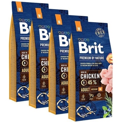 Brit Premium by Nature Adult M 4 x 15 kg