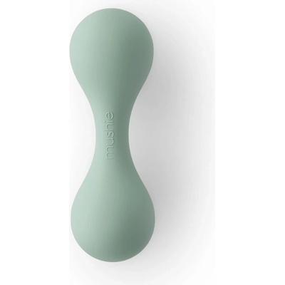 Mushie silikónová hrkálka Cambridge Blue