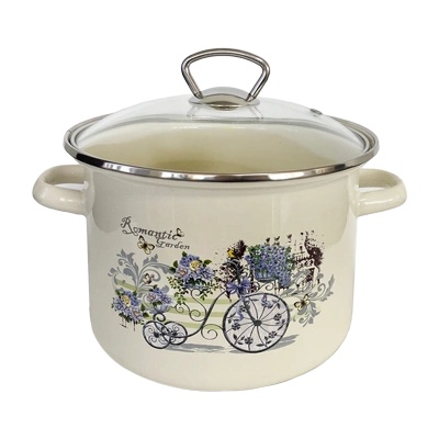 Новомосковская посуда Н-Тенджера със стъклен капак 5, 5l "romantic garden (0129439)