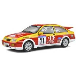 Solido 1: 18 Ford Sierra Cosworth RS Tour de Corse 1987 Червено/Жълто № 11 AURIOL/OCELLI