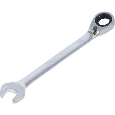 BGS Ráčnový očkoplochý klíč přepínatelný 15 mm BS6615