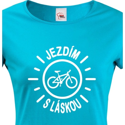 Dámské tričko Jezdím s láskou Modrá