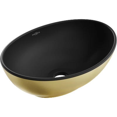 Mexen Elza мивка върху плот 40 x 33 см, черен мат/златен - 21014026 (21014026)