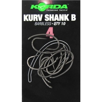 Korda bez protihrotu Kurv Shank Barbless vel.4 10 ks
