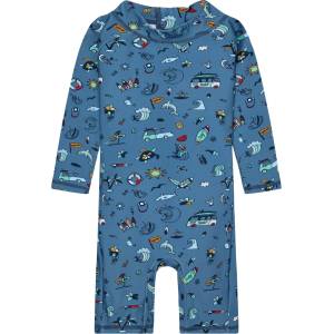 Color Kids Детски цял бански от ликра (UV защита) Color Kids Baby's Suit L/S AOP Lycra - Coronet Blue - размер 92 (EU) (750-2552-0214)