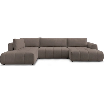 Bobochic Кафяво-сив сгъваем/с място за съхранение ъглов диван (ляв ъгъл/U форма) Fuji - Bobochic Paris (106571)