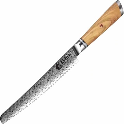 SaKuRo Kuchyňský nůž na pečivo z damaškové oceli Olive 20,3 cm