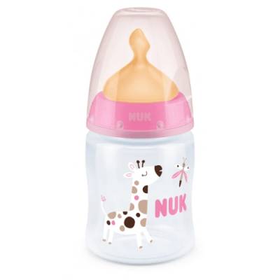 Nuk Шише Nuk First Choice - Temperature control, с каучуков биберон, 150 ml, Розово (10743876-Розов)