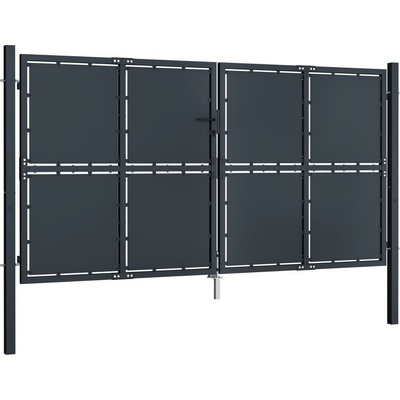 OMAXI Zahradní branka ocelová 300 x 150 cm antracitová 738060