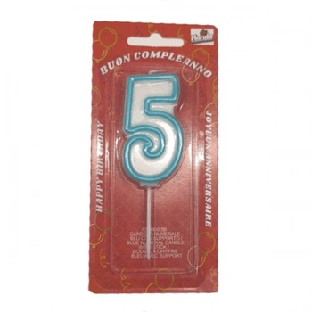 Свещ Рожден Ден синя 5