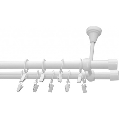 Rolmajster Kovová záclonová tyč Biela Stropná 19 mm 250 cm