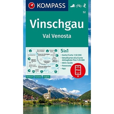 Vinschgau, Val Venosta (Kompass - 52) - turistická mapa