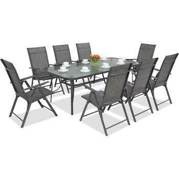 Garden Point Метални мебели за градина Modena/Rosario за 8 души, с голяма маса 200 cm Garden Point, антрацит (GAP390-8)