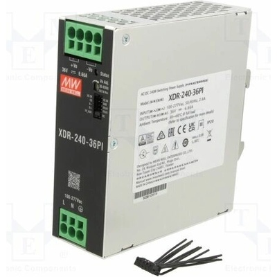 MEAN WELL XDR-240-36PI Napájecí zdroj: spínaný; na lištu DIN; 240W; 36VDC; 0÷6,66A; OUT: 1