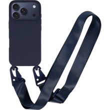 AppleKing matný kryt s nastavitelným popruhem pro iPhone 17 Pro Max tmavě modrý