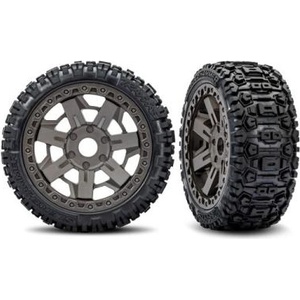 Traxxas колело 3.0", диск сив, гума Sledgehammer belted (2)