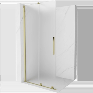 Mexen Velar плъзгаща се душ кабина Walk-in 100 x 200 см, матирано 8 мм, злато - 871-100-000-33-50 (871-100-000-33-50)
