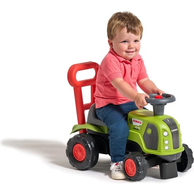 Falk Traktor Baby Claas s volantem, klaksonem, přívěsem, hráběmi a lopatou