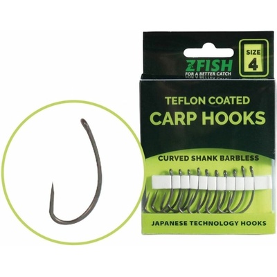 Zfish Teflonové Háčky Curved Shank s protihrotem vel.6 10 ks