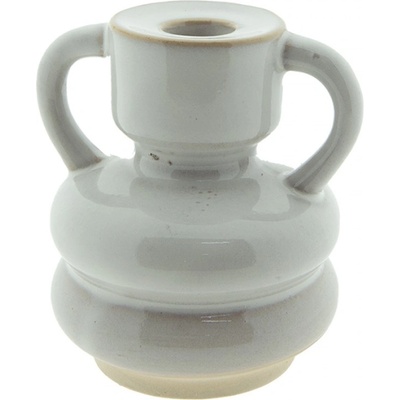 Béžový porcelánový svícen na úzkou svícku Gerjen – 9x9 cm