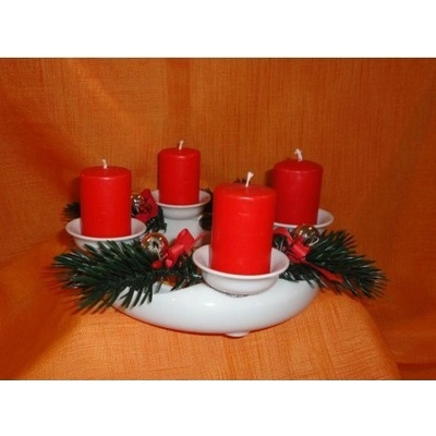 Svícen adventní, Nedekorovaný, 18 cm Český porcelán Dubí